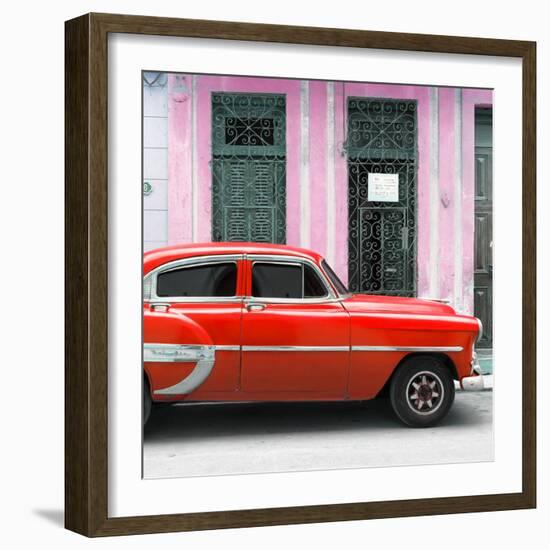 Cuba Fuerte Collection SQ - Bel Air Classic Red Car-Philippe Hugonnard-Framed Photographic Print