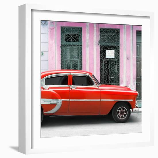 Cuba Fuerte Collection SQ - Bel Air Classic Red Car-Philippe Hugonnard-Framed Photographic Print