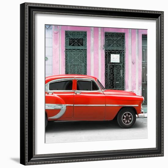 Cuba Fuerte Collection SQ - Bel Air Classic Red Car-Philippe Hugonnard-Framed Photographic Print