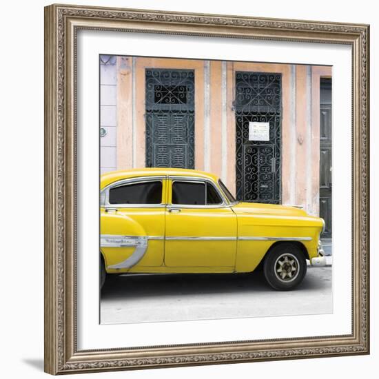 Cuba Fuerte Collection SQ - Bel Air Classic Yellow Car-Philippe Hugonnard-Framed Photographic Print