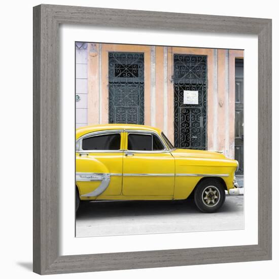 Cuba Fuerte Collection SQ - Bel Air Classic Yellow Car-Philippe Hugonnard-Framed Photographic Print