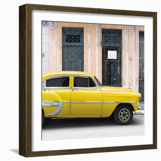 Cuba Fuerte Collection SQ - Bel Air Classic Yellow Car-Philippe Hugonnard-Framed Photographic Print