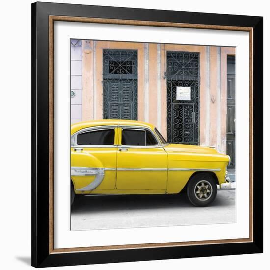 Cuba Fuerte Collection SQ - Bel Air Classic Yellow Car-Philippe Hugonnard-Framed Photographic Print