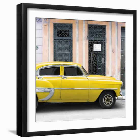 Cuba Fuerte Collection SQ - Bel Air Classic Yellow Car-Philippe Hugonnard-Framed Photographic Print