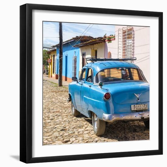 Cuba Fuerte Collection SQ - Blue Car in Trinidad-Philippe Hugonnard-Framed Photographic Print