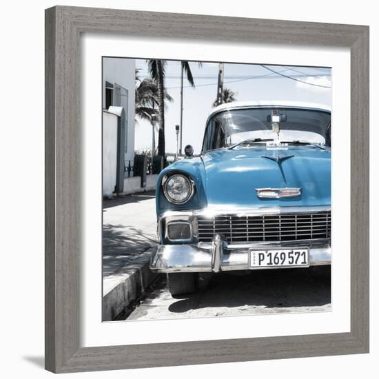 Cuba Fuerte Collection SQ - Blue Chevy-Philippe Hugonnard-Framed Photographic Print