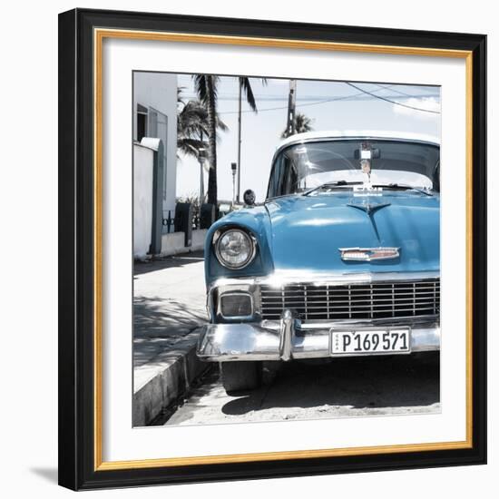 Cuba Fuerte Collection SQ - Blue Chevy-Philippe Hugonnard-Framed Photographic Print