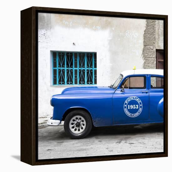 Cuba Fuerte Collection SQ - Blue Pontiac 1953 Original Classic Car-Philippe Hugonnard-Framed Stretched Canvas