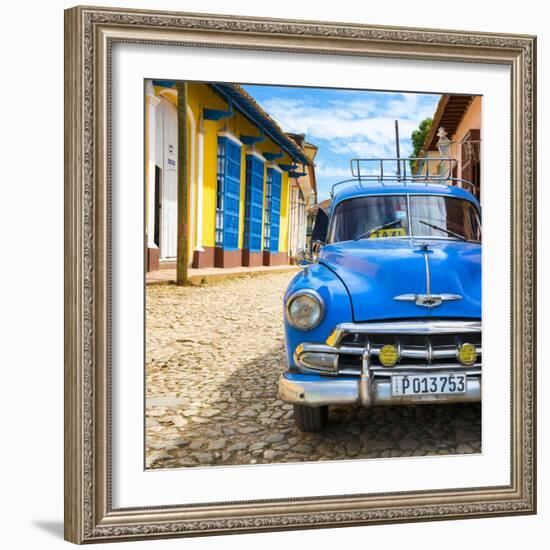 Cuba Fuerte Collection SQ - Blue Taxi in Trinidad-Philippe Hugonnard-Framed Photographic Print