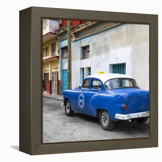 Cuba Fuerte Collection SQ - Blue Taxi Pontiac 1953-Philippe Hugonnard-Framed Stretched Canvas