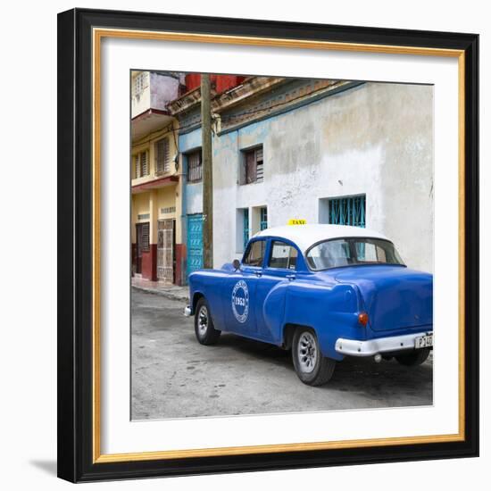 Cuba Fuerte Collection SQ - Blue Taxi Pontiac 1953-Philippe Hugonnard-Framed Photographic Print