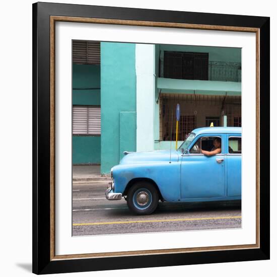 Cuba Fuerte Collection SQ - Blue Taxi-Philippe Hugonnard-Framed Photographic Print