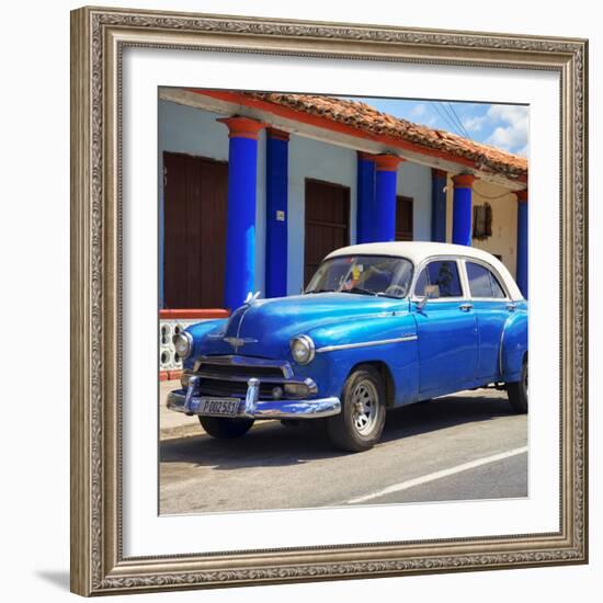 Cuba Fuerte Collection SQ - Blue Vintage Car-Philippe Hugonnard-Framed Photographic Print