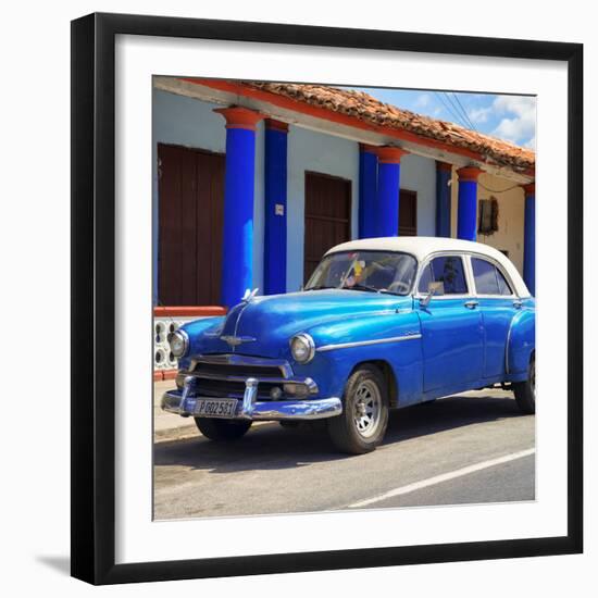Cuba Fuerte Collection SQ - Blue Vintage Car-Philippe Hugonnard-Framed Photographic Print