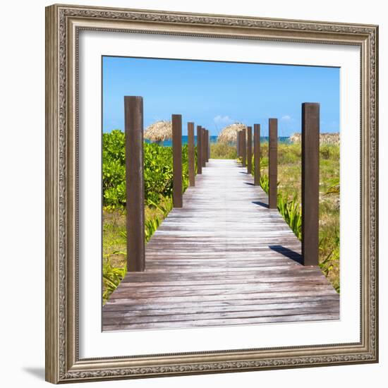 Cuba Fuerte Collection SQ - Boardwalk on the Beach-Philippe Hugonnard-Framed Photographic Print