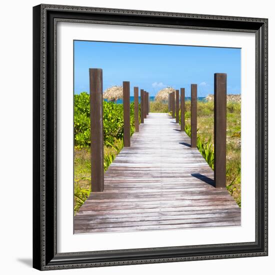 Cuba Fuerte Collection SQ - Boardwalk on the Beach-Philippe Hugonnard-Framed Photographic Print