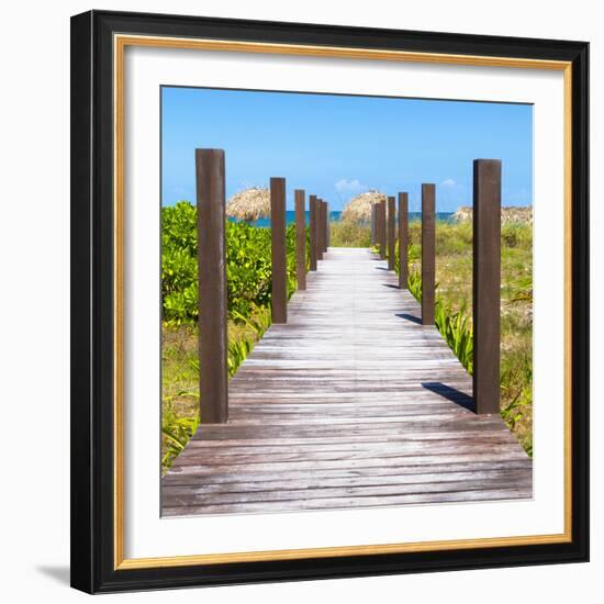 Cuba Fuerte Collection SQ - Boardwalk on the Beach-Philippe Hugonnard-Framed Photographic Print