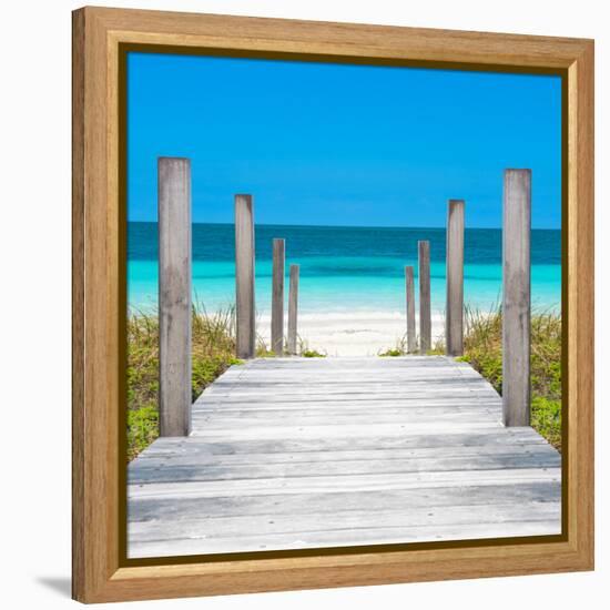 Cuba Fuerte Collection SQ - Boardwalk on the Beach-Philippe Hugonnard-Framed Stretched Canvas