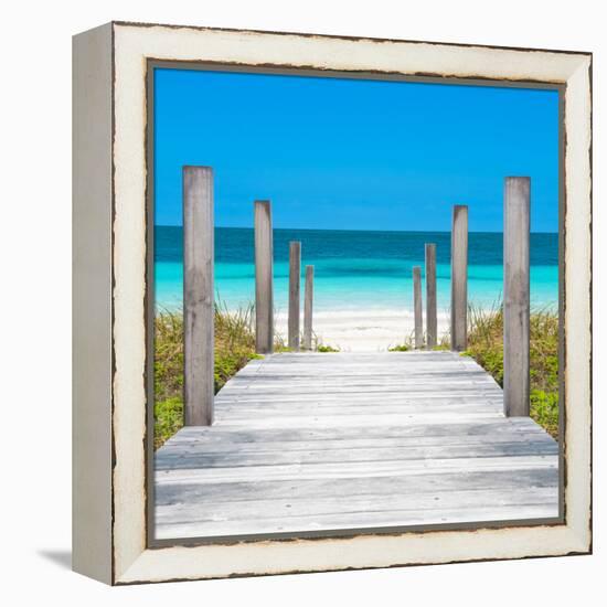 Cuba Fuerte Collection SQ - Boardwalk on the Beach-Philippe Hugonnard-Framed Stretched Canvas