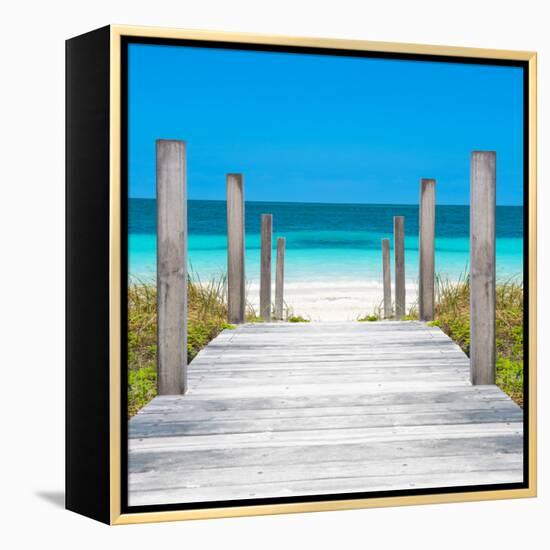 Cuba Fuerte Collection SQ - Boardwalk on the Beach-Philippe Hugonnard-Framed Stretched Canvas