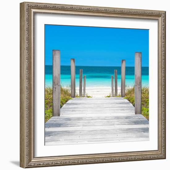 Cuba Fuerte Collection SQ - Boardwalk on the Beach-Philippe Hugonnard-Framed Photographic Print