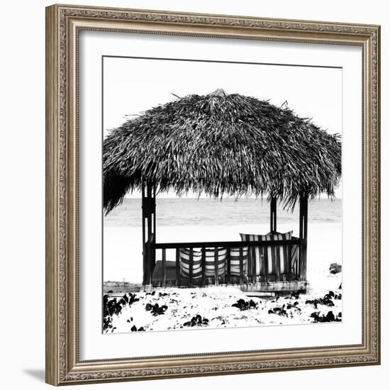 Cuba Fuerte Collection SQ BW - Beach Hut-Philippe Hugonnard-Framed Photographic Print