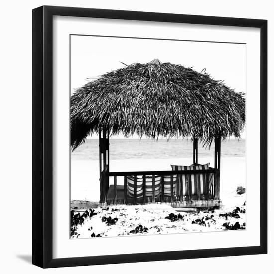 Cuba Fuerte Collection SQ BW - Beach Hut-Philippe Hugonnard-Framed Photographic Print