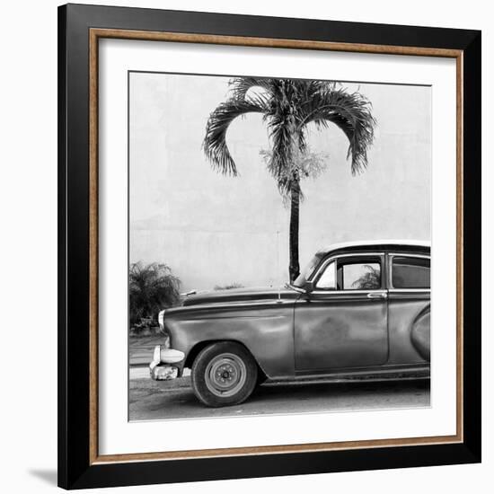 Cuba Fuerte Collection SQ BW - Beautiful Retro Black Car-Philippe Hugonnard-Framed Photographic Print