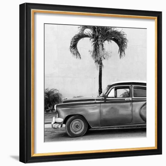 Cuba Fuerte Collection SQ BW - Beautiful Retro Black Car-Philippe Hugonnard-Framed Photographic Print