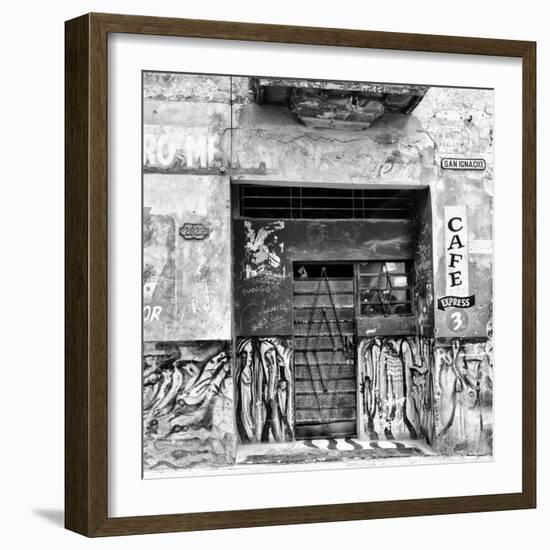 Cuba Fuerte Collection SQ BW - Cafe Express Havana-Philippe Hugonnard-Framed Photographic Print