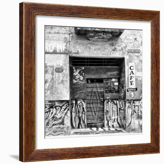 Cuba Fuerte Collection SQ BW - Cafe Express Havana-Philippe Hugonnard-Framed Photographic Print