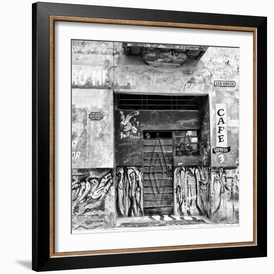 Cuba Fuerte Collection SQ BW - Cafe Express Havana-Philippe Hugonnard-Framed Photographic Print