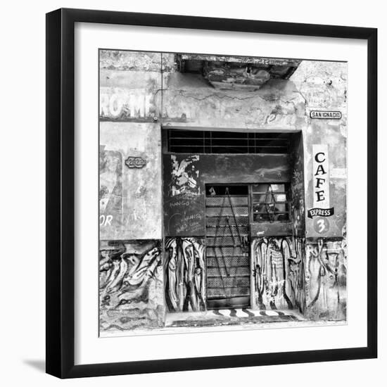 Cuba Fuerte Collection SQ BW - Cafe Express Havana-Philippe Hugonnard-Framed Photographic Print