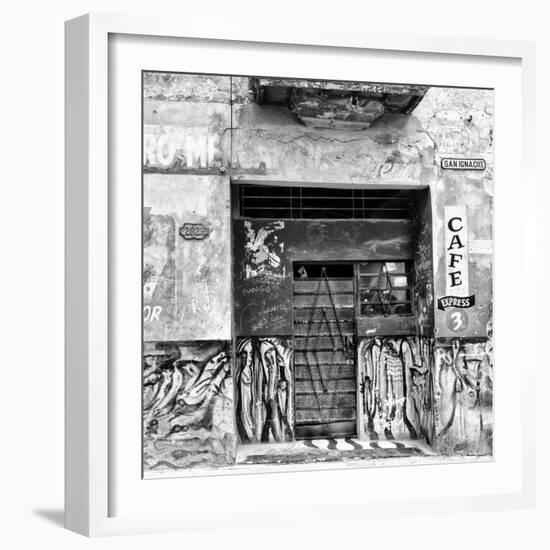 Cuba Fuerte Collection SQ BW - Cafe Express Havana-Philippe Hugonnard-Framed Photographic Print