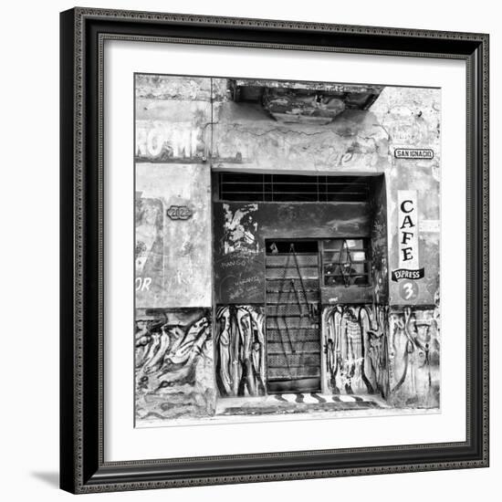 Cuba Fuerte Collection SQ BW - Cafe Express Havana-Philippe Hugonnard-Framed Photographic Print