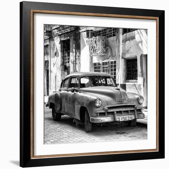 Cuba Fuerte Collection SQ BW - Chevrolet of Havana-Philippe Hugonnard-Framed Photographic Print