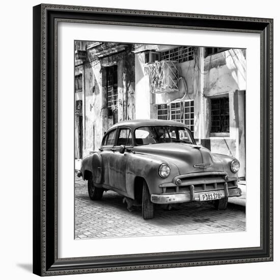 Cuba Fuerte Collection SQ BW - Chevrolet of Havana-Philippe Hugonnard-Framed Photographic Print