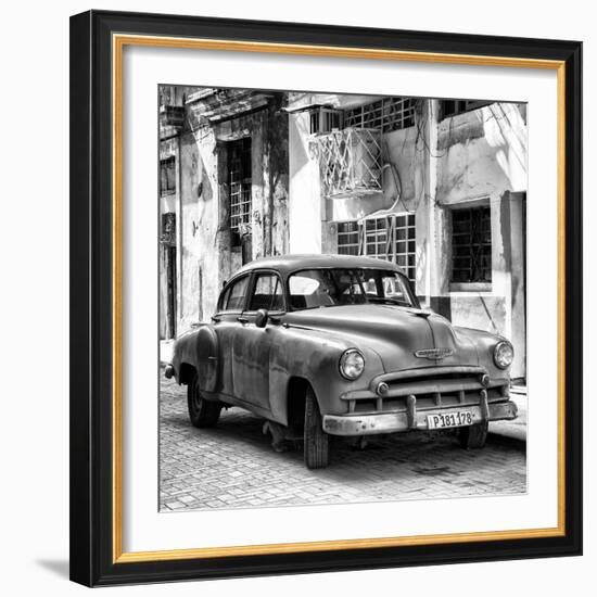 Cuba Fuerte Collection SQ BW - Chevrolet of Havana-Philippe Hugonnard-Framed Photographic Print