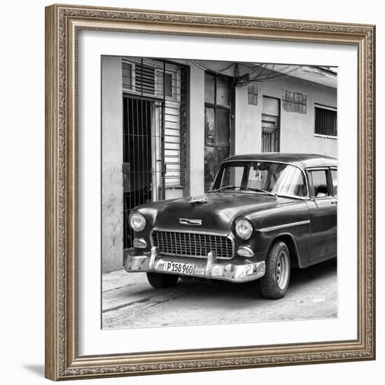 Cuba Fuerte Collection SQ BW - Classic American Car in Havana II-Philippe Hugonnard-Framed Photographic Print