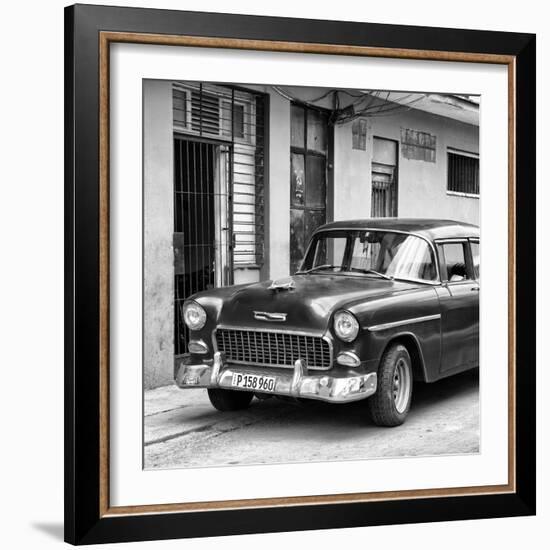 Cuba Fuerte Collection SQ BW - Classic American Car in Havana II-Philippe Hugonnard-Framed Photographic Print