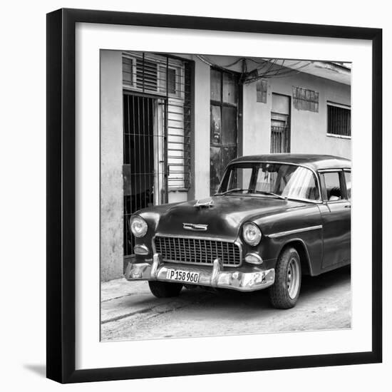 Cuba Fuerte Collection SQ BW - Classic American Car in Havana II-Philippe Hugonnard-Framed Photographic Print