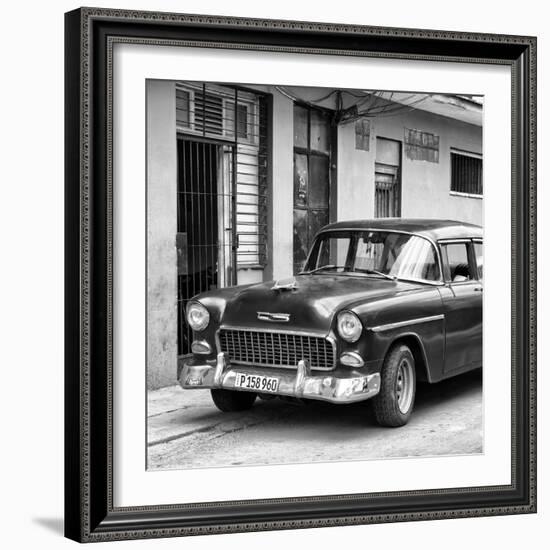 Cuba Fuerte Collection SQ BW - Classic American Car in Havana II-Philippe Hugonnard-Framed Photographic Print