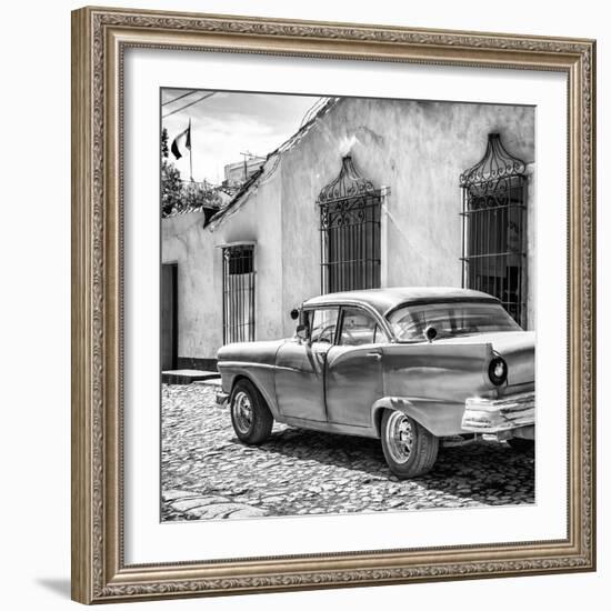 Cuba Fuerte Collection SQ BW - Classic American Car in Trinidad II-Philippe Hugonnard-Framed Photographic Print