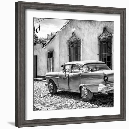 Cuba Fuerte Collection SQ BW - Classic American Car in Trinidad II-Philippe Hugonnard-Framed Photographic Print