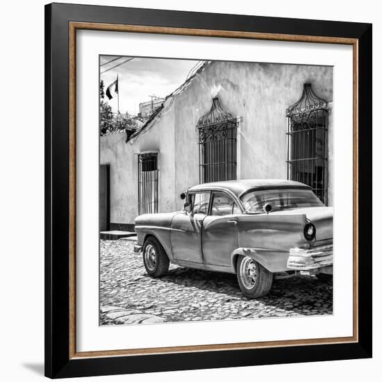 Cuba Fuerte Collection SQ BW - Classic American Car in Trinidad II-Philippe Hugonnard-Framed Photographic Print