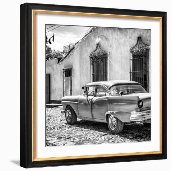 Cuba Fuerte Collection SQ BW - Classic American Car in Trinidad II-Philippe Hugonnard-Framed Photographic Print