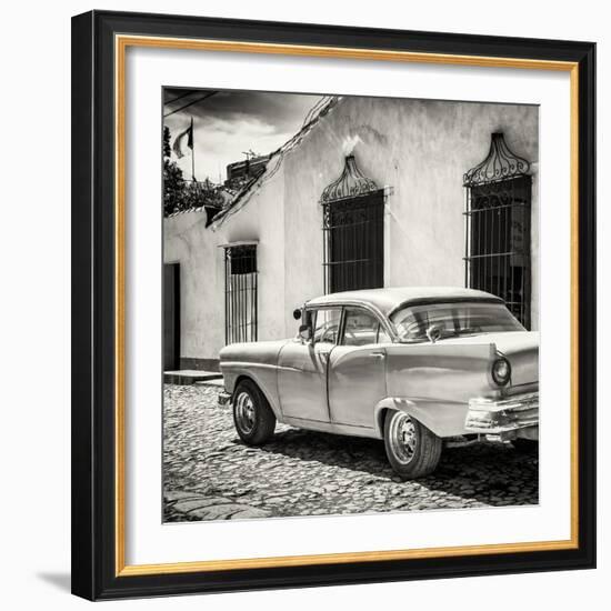 Cuba Fuerte Collection SQ BW - Classic American Car in Trinidad-Philippe Hugonnard-Framed Photographic Print