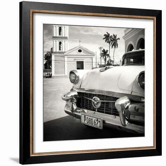 Cuba Fuerte Collection SQ BW - Classic Car in Santa Clara-Philippe Hugonnard-Framed Photographic Print