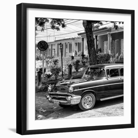 Cuba Fuerte Collection SQ BW - Classic Car in Vinales II-Philippe Hugonnard-Framed Photographic Print