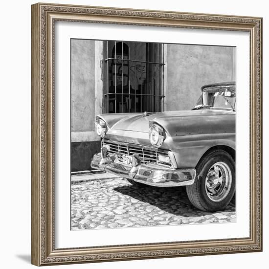 Cuba Fuerte Collection SQ BW- Close-up of American Classic Car-Philippe Hugonnard-Framed Photographic Print